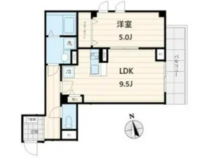 パインヒルズ(1LDK/2階)の間取り写真