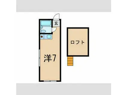 キングスガーデン神楽坂(ワンルーム/1階)の間取り写真