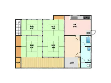 養老鉄道 烏江駅 徒歩14分 1階建 築65年(4DK)の間取り写真