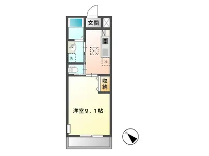 SAMURAI HITACHI(1K/1階)の間取り写真