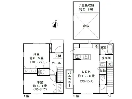 メゾンド・ジノ(2LDK)の間取り写真