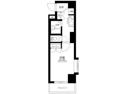 エスコート芝浦(1K/2階)の間取り写真