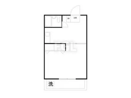 グリーンフラット代々木(1K/4階)の間取り写真