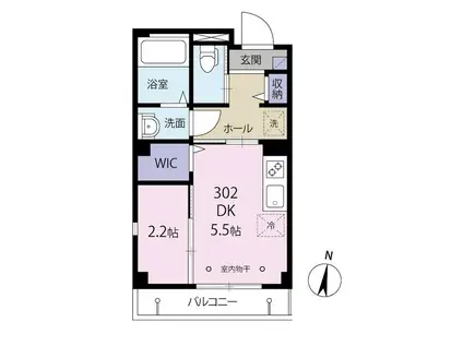 プランドール新小岩(1DK/3階)の間取り写真