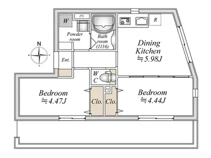 LIVEFLAT巣鴨(2DK/4階)の間取り写真
