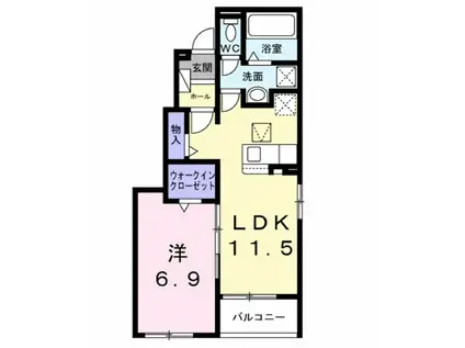 ファインブルク・K Ⅱ(1LDK/1階)の間取り写真