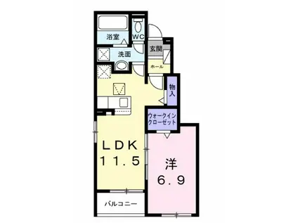 ファインブルク・K Ⅱ(1LDK/1階)の間取り写真