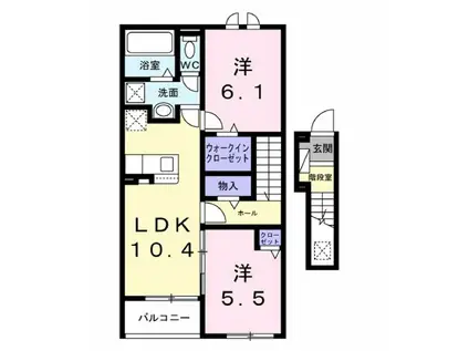 ファインブルク・K Ⅲ(2LDK/2階)の間取り写真