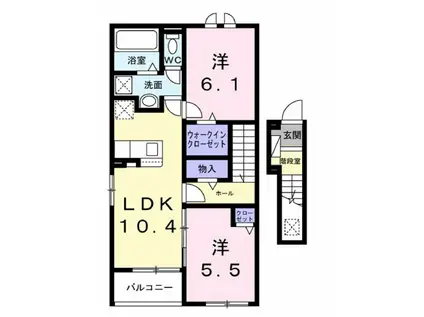 ファインブルク・K Ⅲ(2LDK/2階)の間取り写真