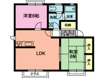 リバーサイドパレスNT B棟(2LDK/1階)の間取り写真