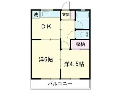 メゾン・ド・新町Ⅱ(2DK/2階)の間取り写真