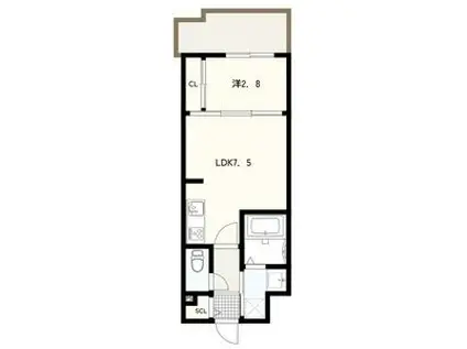 フォーリアライズ京都大将軍(1LDK/3階)の間取り写真