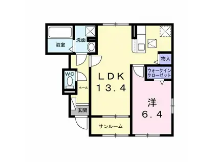 クラールⅠ(1LDK/1階)の間取り写真