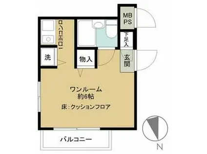 パレ・ドール八王子2(ワンルーム/4階)の間取り写真
