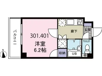 KT三光マンション(1K/3階)の間取り写真
