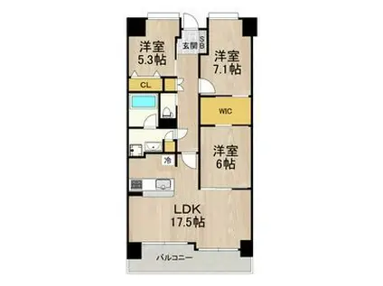 フロンティアタワー難波イースト(3LDK/6階)の間取り写真