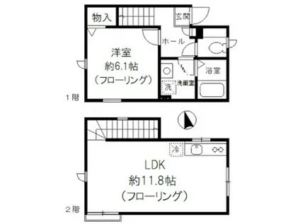 シェソワ(1LDK)の間取り写真