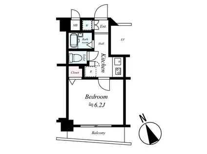 シンシア東中野(1K/3階)の間取り写真