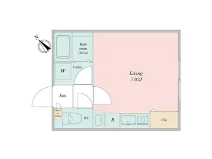 プライムアーバン洗足(ワンルーム/2階)の間取り写真