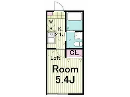 DENあざみ野(1K/2階)の間取り写真