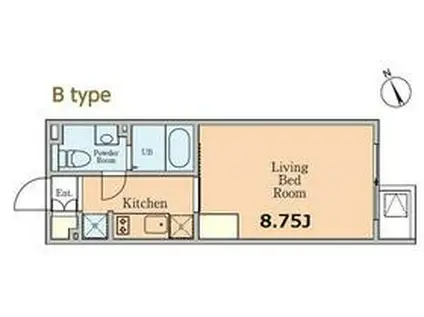 ALERO TAKADANOBABA TERRACE(1K/2階)の間取り写真