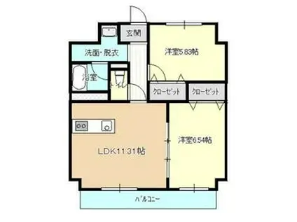 GRANP グランプ(2LDK/4階)の間取り写真