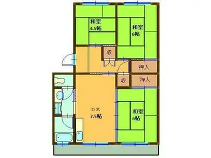 第一伊藤コーポ(3DK/3階)の間取り写真