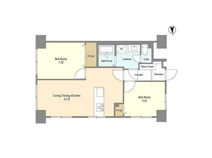 ロイヤルキャステージ恋ヶ窪(2LDK/2階)の間取り写真