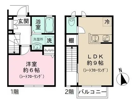ファビュラス市川(1LDK)の間取り写真