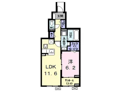 ファミール本郷(1LDK/1階)の間取り写真