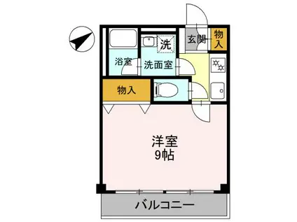 エターナル Ⅰ棟(1K/1階)の間取り写真