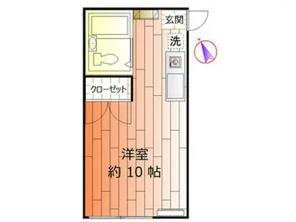 ハウスマリ(ワンルーム/1階)の間取り写真