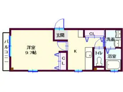 第4カネイ本町ビル(1K/1階)の間取り写真