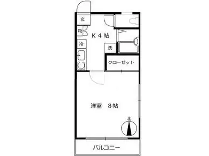 ハイツ桜丘A(1K/1階)の間取り写真