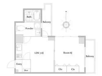 メガロン御殿山(1DK/3階)の間取り写真