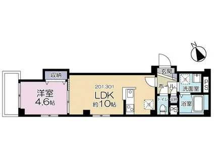 GREEN GARDEN YOTSUYA(1LDK/2階)の間取り写真