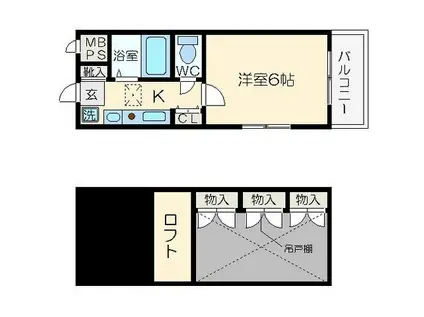 エステムコート梅田茶屋町(1K/5階)の間取り写真