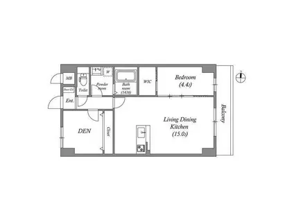 GROOVE豊中レジデンス(1SLDK/8階)の間取り写真