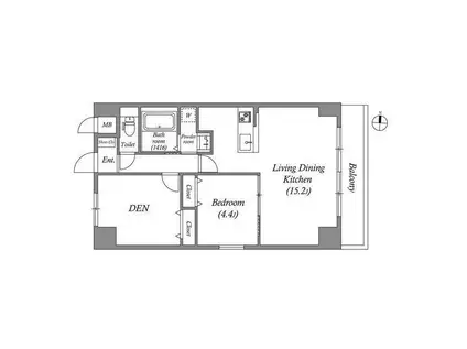 GROOVE豊中レジデンス(1SLDK/8階)の間取り写真