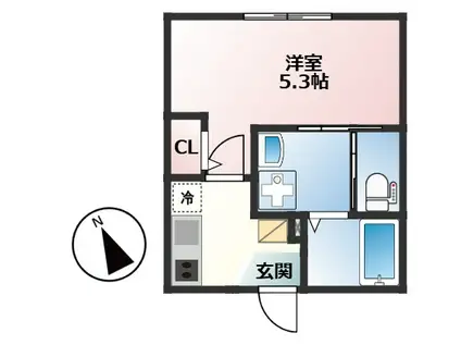 LINOA TSURUGAMINE(1K/1階)の間取り写真