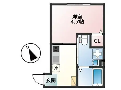 LINOA TSURUGAMINE(1K/1階)の間取り写真