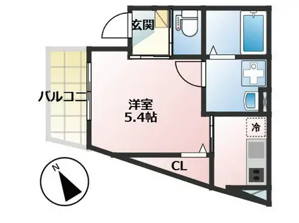 LINOA TSURUGAMINE(1K/1階)の間取り写真