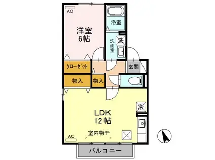 ハイツボナールⅢ(1LDK/1階)の間取り写真