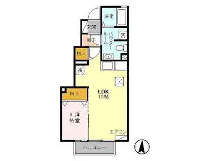 アーバンライフ・コート(1LDK/1階)の間取り写真