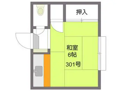 西坂ビル(ワンルーム/3階)の間取り写真