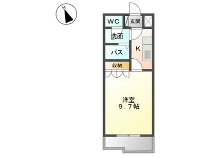 シェルル・レジデンス(1K/2階)の間取り写真