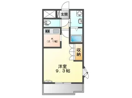 ルミエール(1K/2階)の間取り写真