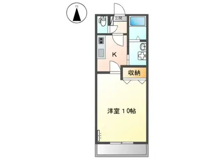 TOTO21(1K/2階)の間取り写真