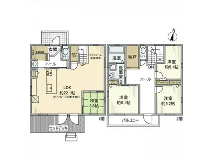 東海道本線 岡崎駅 徒歩10分 2階建 築10年(4LDK)の間取り写真