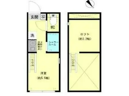 クライムヒルズⅡ(1K/1階)の間取り写真